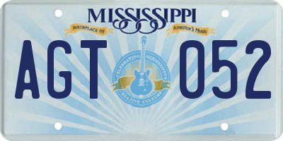 MS license plate AGT052