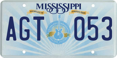 MS license plate AGT053