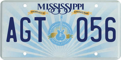 MS license plate AGT056