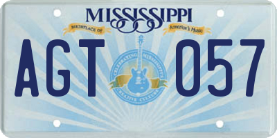 MS license plate AGT057