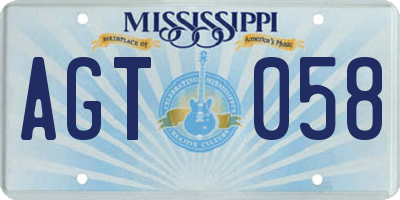 MS license plate AGT058