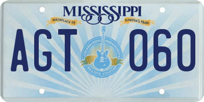 MS license plate AGT060