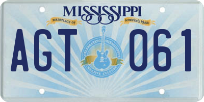 MS license plate AGT061