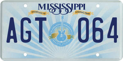 MS license plate AGT064