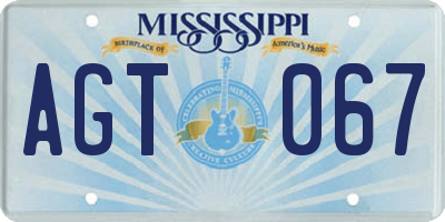 MS license plate AGT067
