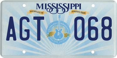 MS license plate AGT068