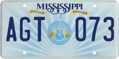 MS license plate AGT073