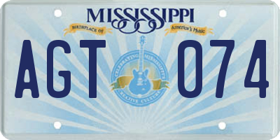 MS license plate AGT074