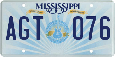 MS license plate AGT076