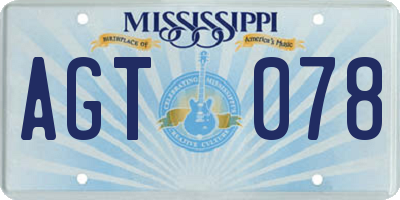 MS license plate AGT078