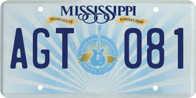 MS license plate AGT081
