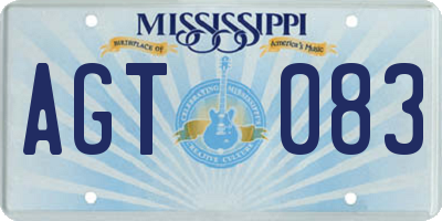 MS license plate AGT083