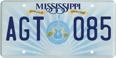 MS license plate AGT085