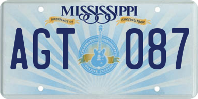 MS license plate AGT087