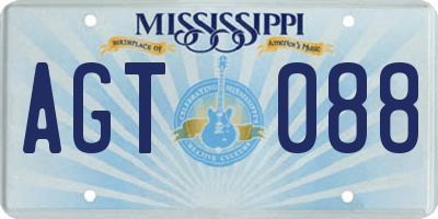 MS license plate AGT088