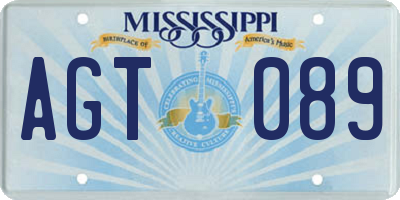 MS license plate AGT089