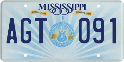 MS license plate AGT091