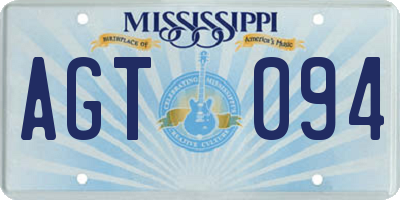 MS license plate AGT094