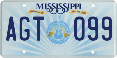 MS license plate AGT099