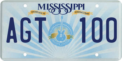 MS license plate AGT100