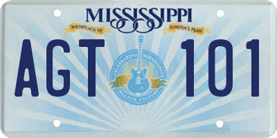 MS license plate AGT101