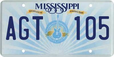 MS license plate AGT105