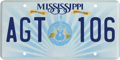 MS license plate AGT106