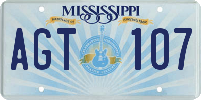 MS license plate AGT107