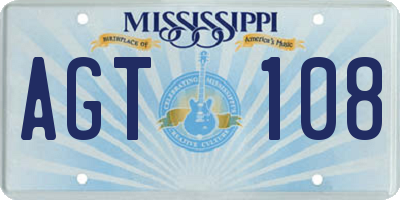 MS license plate AGT108