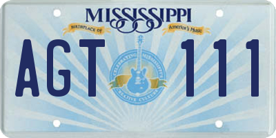 MS license plate AGT111