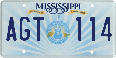 MS license plate AGT114