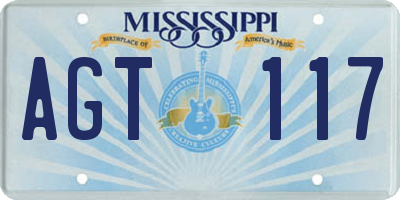 MS license plate AGT117