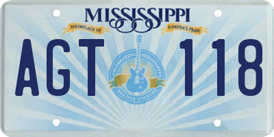MS license plate AGT118