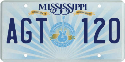 MS license plate AGT120