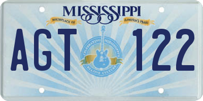 MS license plate AGT122