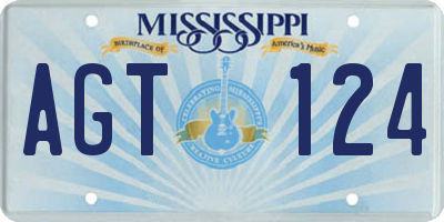 MS license plate AGT124
