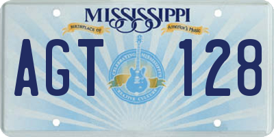 MS license plate AGT128