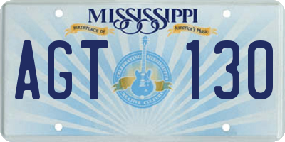 MS license plate AGT130