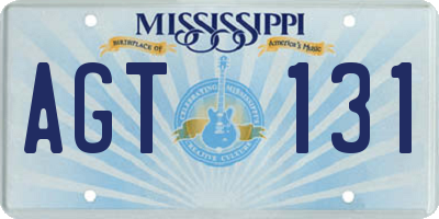MS license plate AGT131