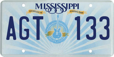 MS license plate AGT133