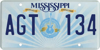 MS license plate AGT134