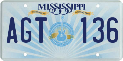 MS license plate AGT136