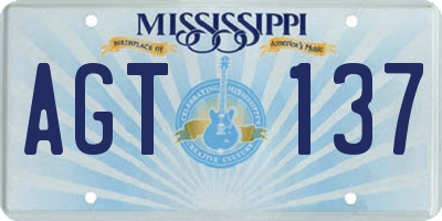 MS license plate AGT137