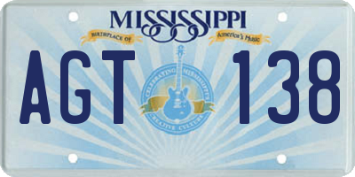 MS license plate AGT138