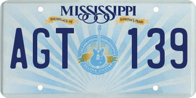 MS license plate AGT139