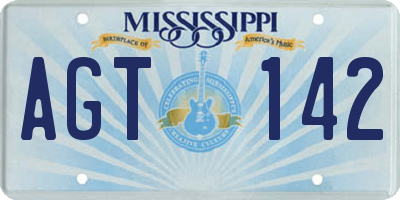 MS license plate AGT142