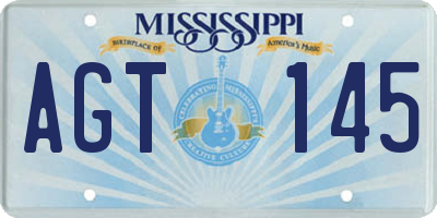 MS license plate AGT145
