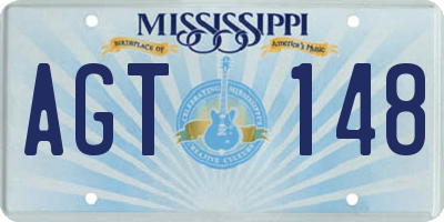 MS license plate AGT148
