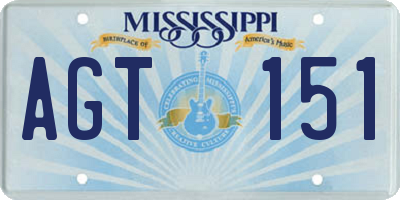 MS license plate AGT151