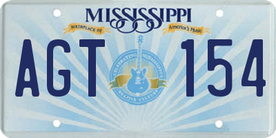 MS license plate AGT154